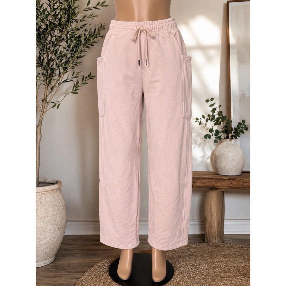 AFRM heavyweight cotton barrel/cargo sweatpants in the light blush “Icy Morn” M